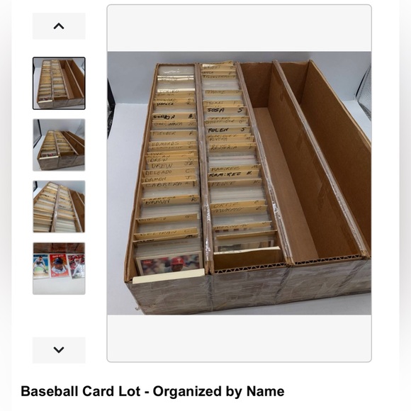 Topps Brown Cardboard Organizer filled with wide array of baseball players - Picture 2 of 7